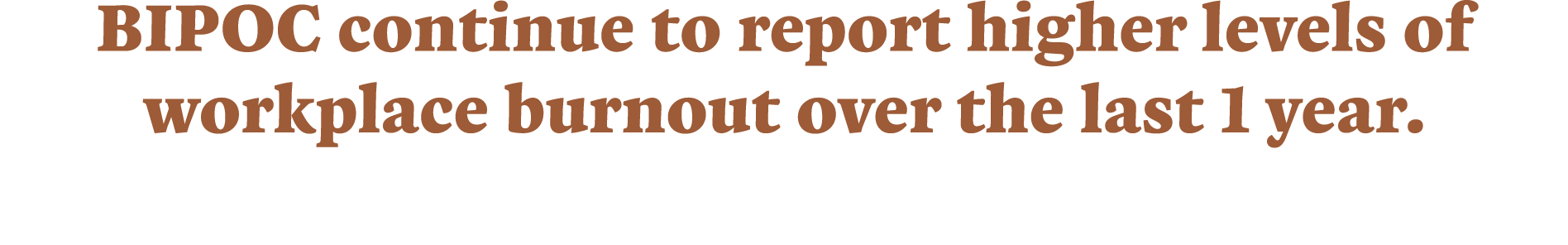 BIPOC continue to report higher levels of workplace burnout over the last 1 year  