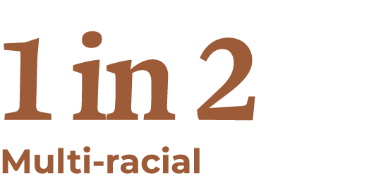 1 in 2 Multi-racial