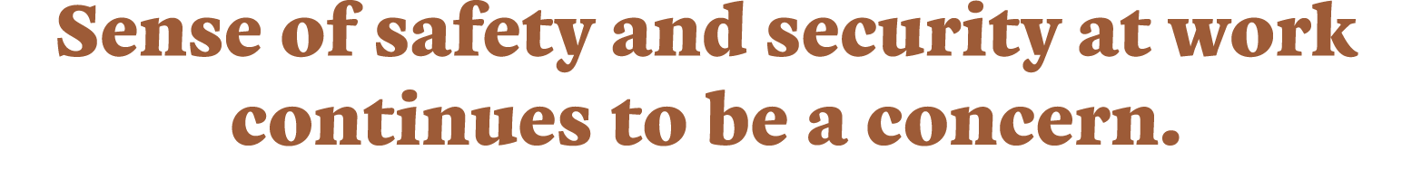 Sense of safety and security at work continues to be a concern 