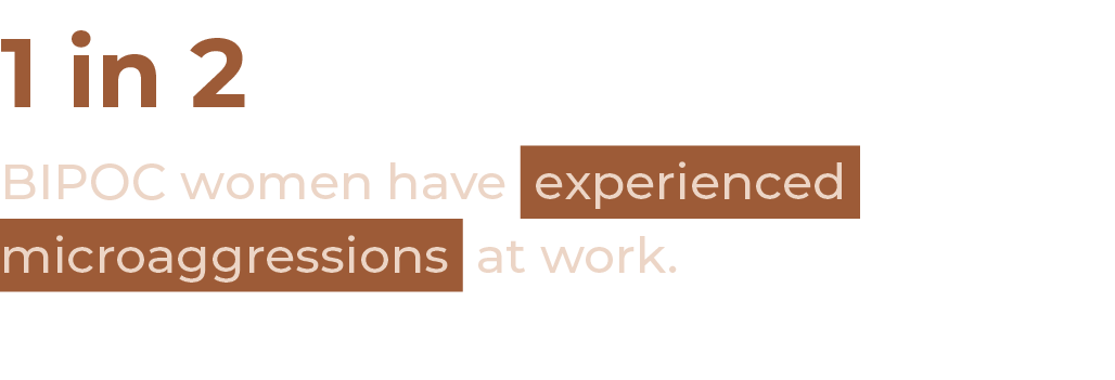 1 in 2 BIPOC women have experienced microaggressions at work 