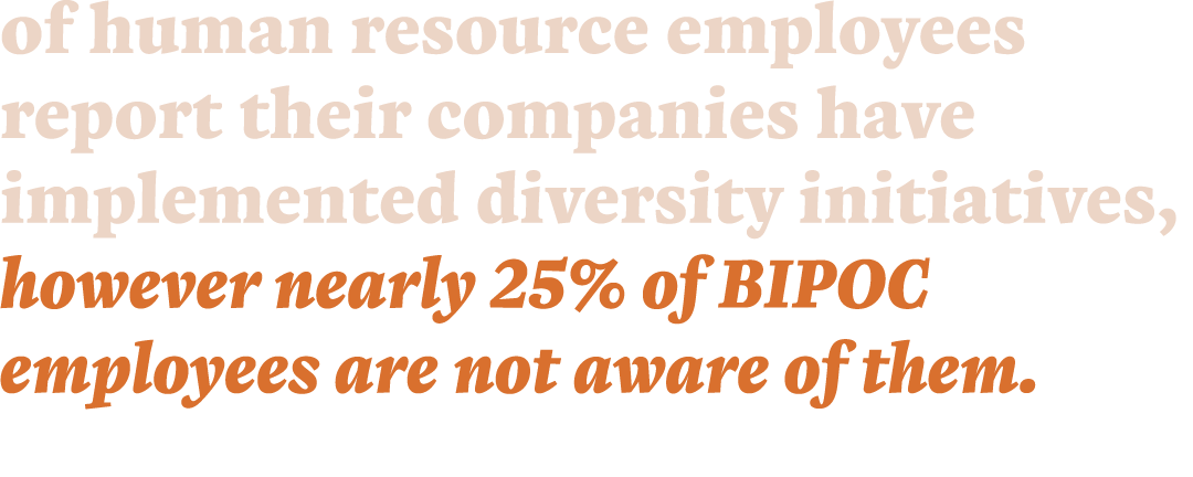 of human resource employees report their companies have implemented diversity initiatives, however nearly 25% of BIPO   