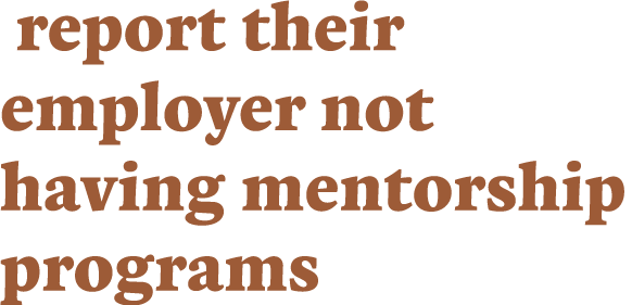  report their employer not having mentorship programs