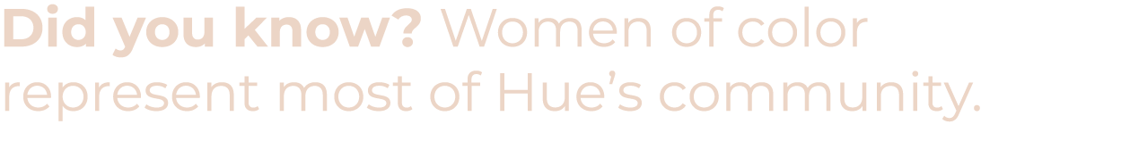 Did you know  Women of color represent most of Hue s community 